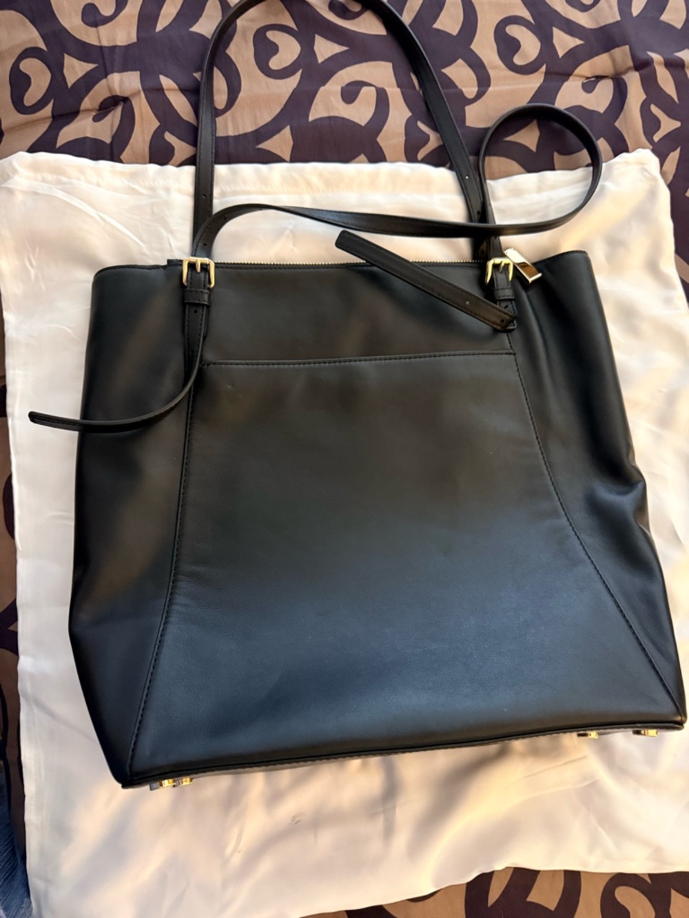 Michael Kors Black, Red & Animal Print Leather Tote - Picture 2 of 5